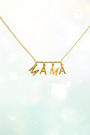 MAMA LETTERS DANGLE PENDANT NECKLACE