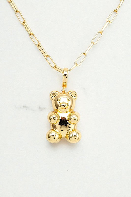TEDDY BEAR PENDANT NECKLACE