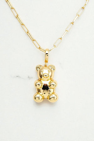 TEDDY BEAR PENDANT NECKLACE