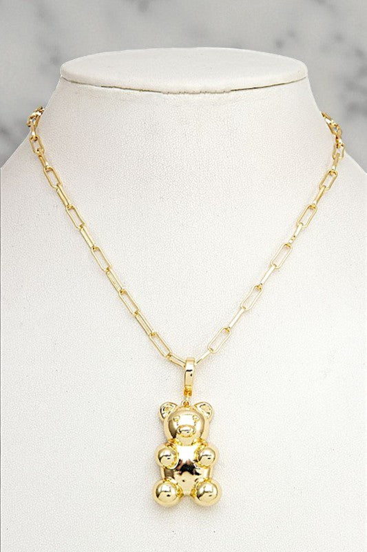 TEDDY BEAR PENDANT NECKLACE