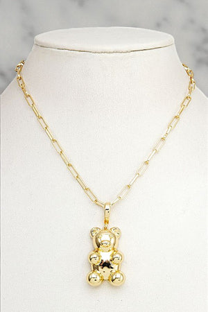 TEDDY BEAR PENDANT NECKLACE