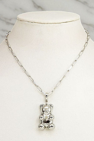 TEDDY BEAR PENDANT NECKLACE