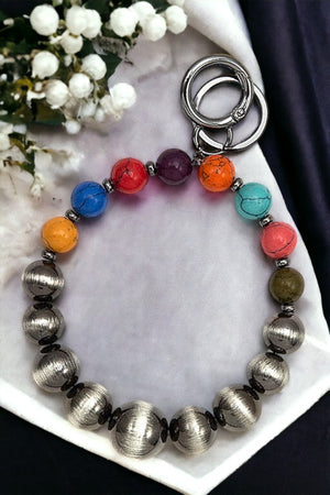 Gem Mix Bead Keychain