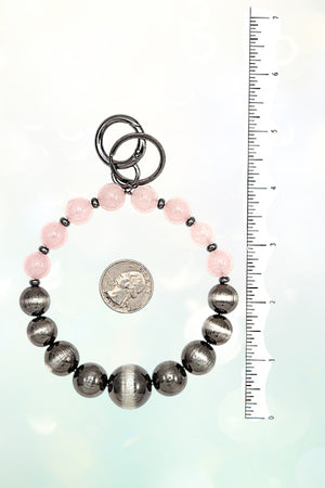 MIX BALL BEAD ROUND KEYCHAIN
