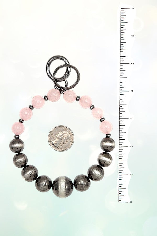 MIX BALL BEAD ROUND KEYCHAIN