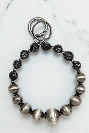 MIX BALL BEAD ROUND KEYCHAIN