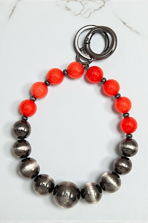 MIX BALL BEAD ROUND KEYCHAIN