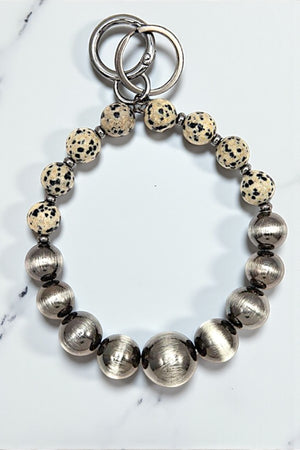 MIX BALL BEAD ROUND KEYCHAIN