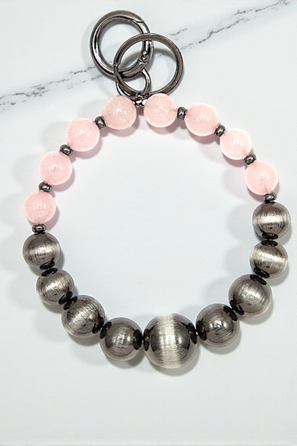 MIX BALL BEAD ROUND KEYCHAIN