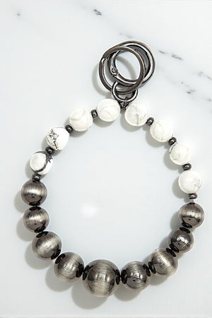 MIX BALL BEAD ROUND KEYCHAIN