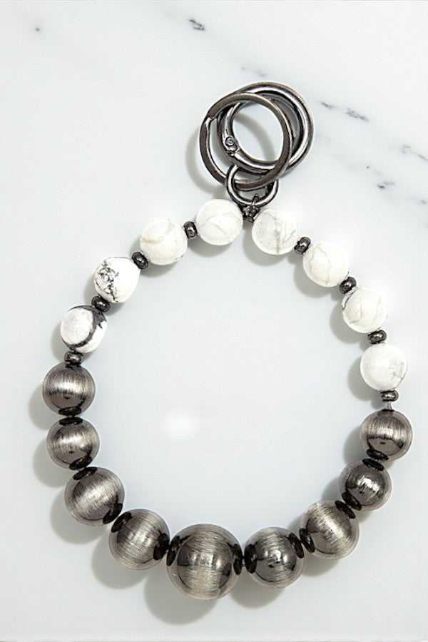 MIX BALL BEAD ROUND KEYCHAIN