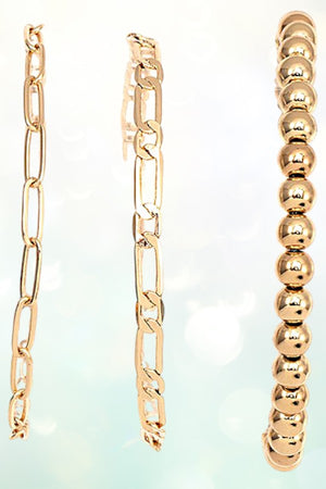 BALL BEAD CHAIN BRACELET SET