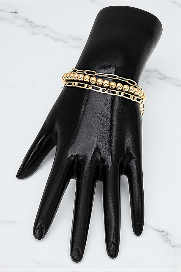 BALL BEAD CHAIN BRACELET SET
