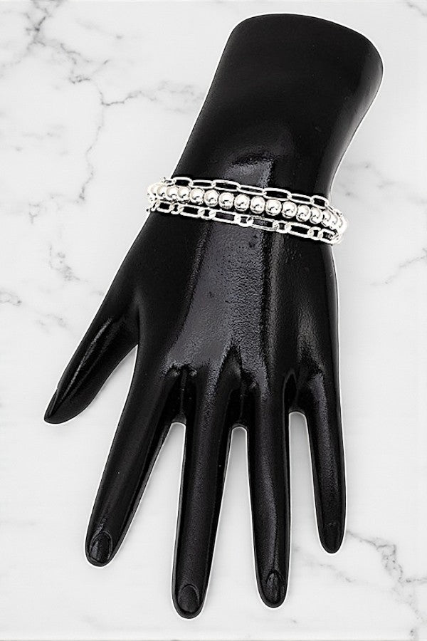 BALL BEAD CHAIN BRACELET SET