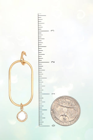 OVAL ROUND GEM DANGLE EARRING