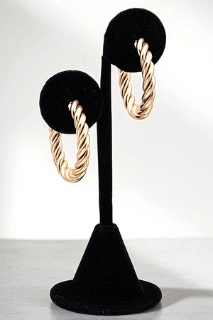 TWISTED SEMI HOOP EARRING