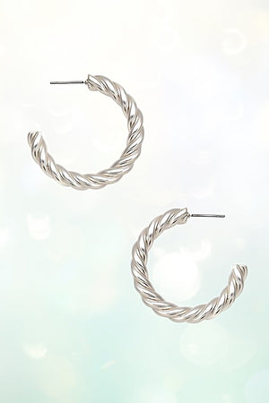 TWISTED SEMI HOOP EARRING