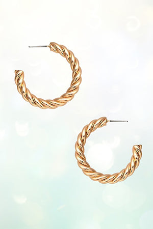 TWISTED SEMI HOOP EARRING