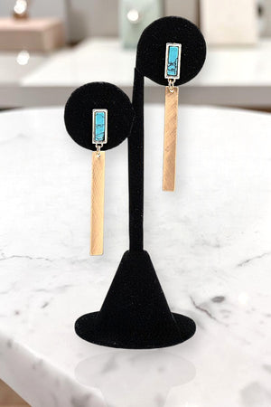 GEM BAR DROP EARRING
