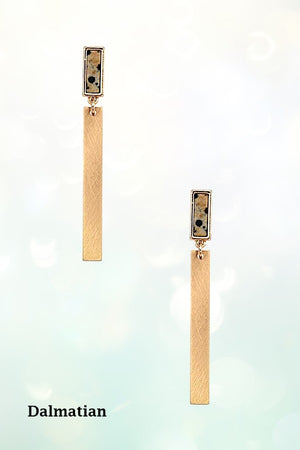 GEM BAR DROP EARRING