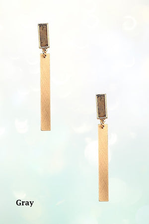 GEM BAR DROP EARRING