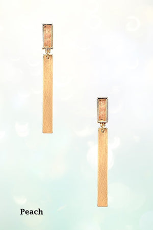 GEM BAR DROP EARRING