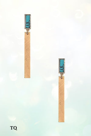 GEM BAR DROP EARRING