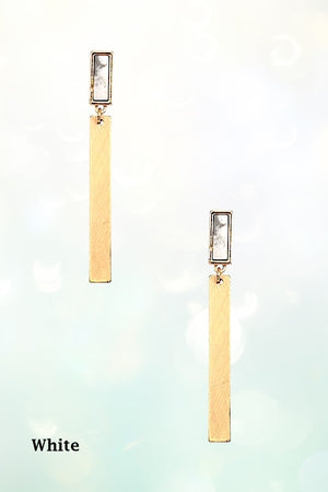 GEM BAR DROP EARRING