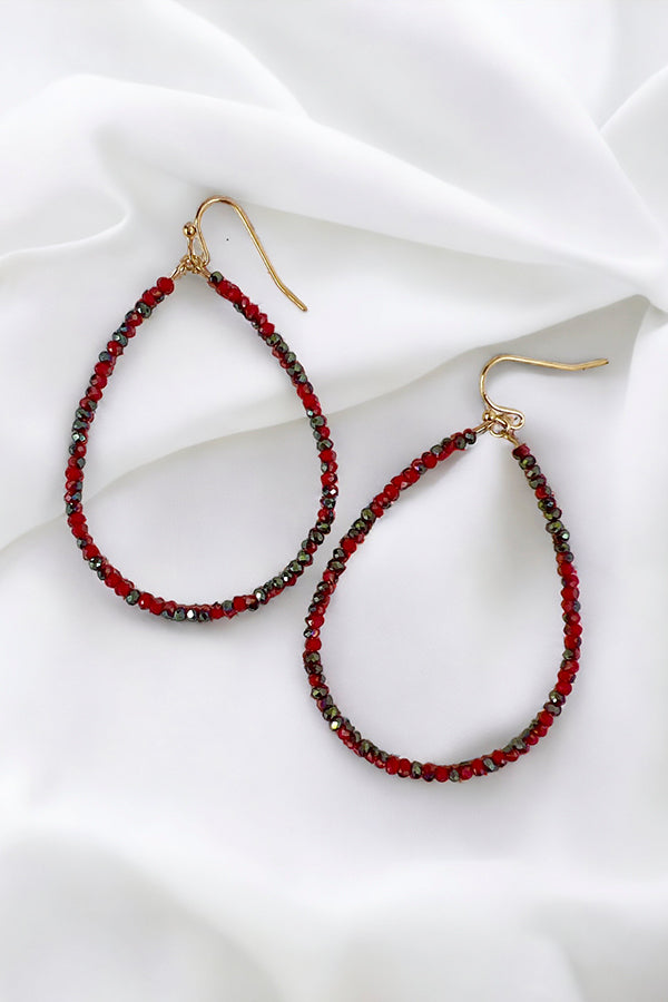 Glass Bead Teardrop Earring