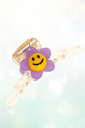 FLOWER ACCENT MINI CLEAR HAIR CLAW
