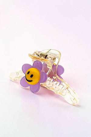 FLOWER ACCENT MINI CLEAR HAIR CLAW