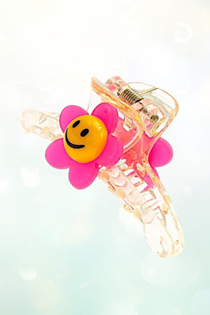 FLOWER ACCENT MINI CLEAR HAIR CLAW