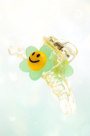 FLOWER ACCENT MINI CLEAR HAIR CLAW