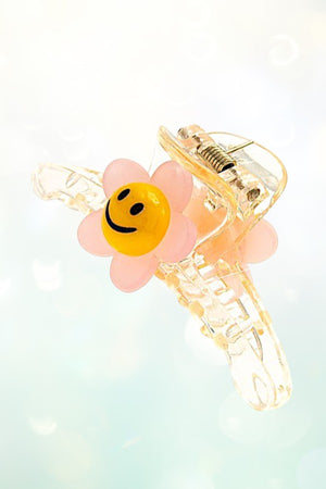 FLOWER ACCENT MINI CLEAR HAIR CLAW