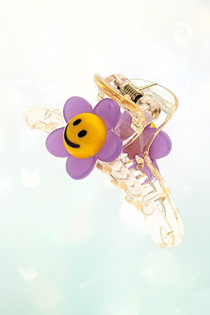 FLOWER ACCENT MINI CLEAR HAIR CLAW