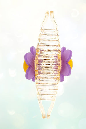 FLOWER ACCENT MINI CLEAR HAIR CLAW