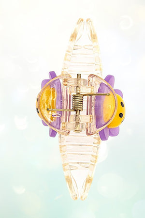 FLOWER ACCENT MINI CLEAR HAIR CLAW