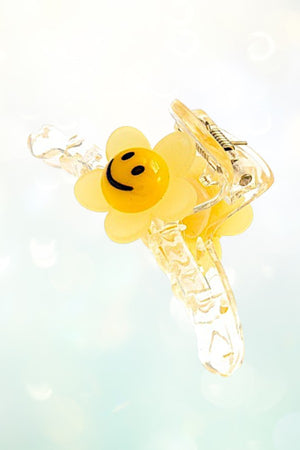 FLOWER ACCENT MINI CLEAR HAIR CLAW