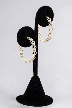 WAVY CUT OUT C HOOP EARRING