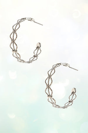 WAVY CUT OUT C HOOP EARRING