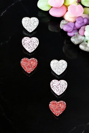 Triple Heart Post Earring Set