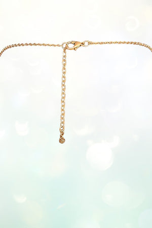 ELOGATED RHINESTONE FRAMED TEARDROP PENDANT NECKLACE
