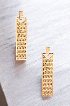 DOTTED BAR FRAMED DANGLE EARRING