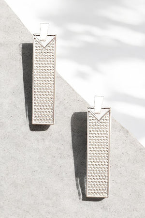 DOTTED BAR FRAMED DANGLE EARRING