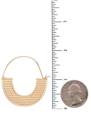 SEMI ROUND U ACCENT HOOP EARRING