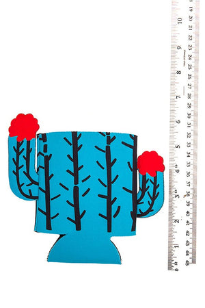 Blue Cactus Pattern Drink Sleeve