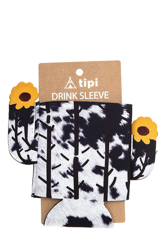 Black and White Print Drink Sleeve