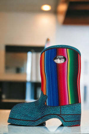 Serape Print Boot Shape Bottle Cooler