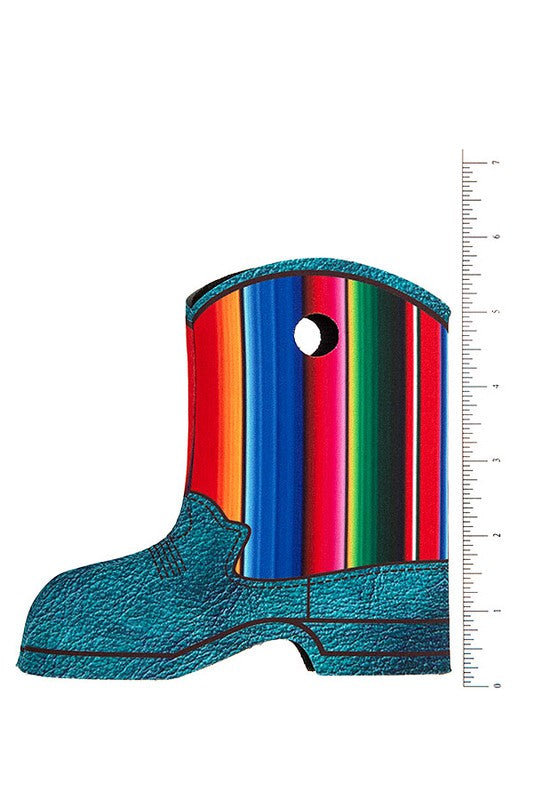 Serape Print Boot Shape Bottle Cooler