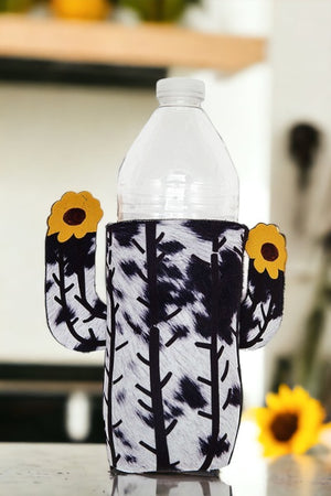 Cow Pattern Sunflower Pattern Bottle Cooler